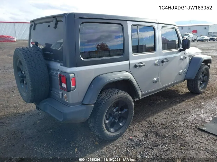 2018 Jeep Wrangler Unlimited Sport 4X4 VIN: 1C4HJXDG1JW183052 Lot: 40898296