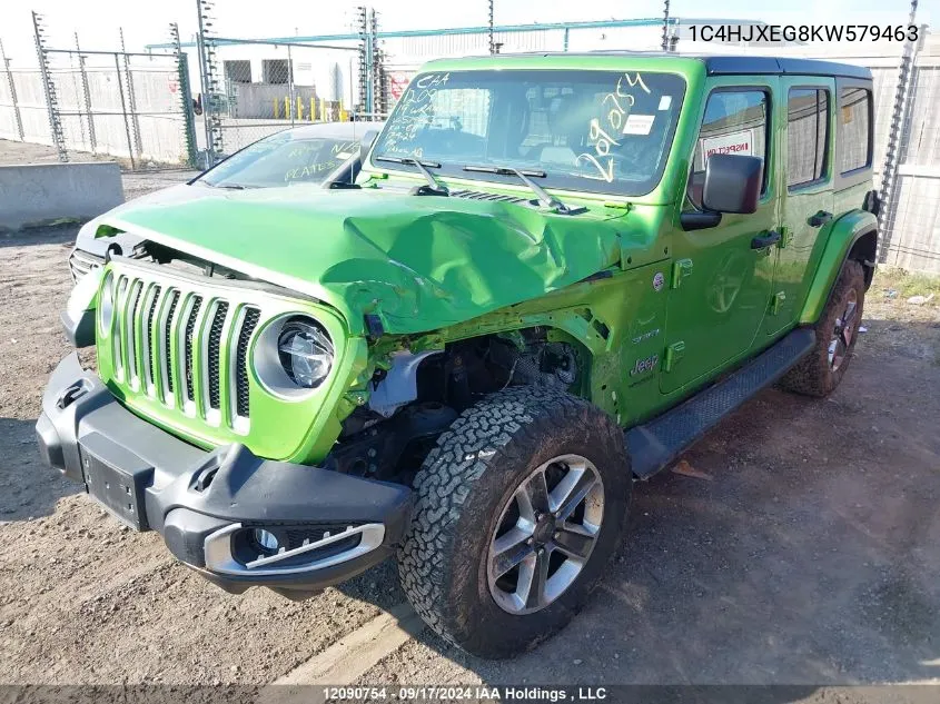 2019 Jeep Wrangler Unlimited Sahara VIN: 1C4HJXEG8KW579463 Lot: 12090754