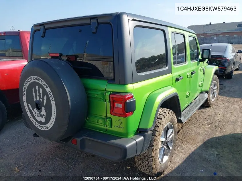 2019 Jeep Wrangler Unlimited Sahara VIN: 1C4HJXEG8KW579463 Lot: 12090754