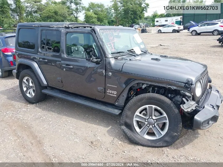 1C4HJXEG1KW662703 2019 Jeep Wrangler Unlimited Sahara 4X4