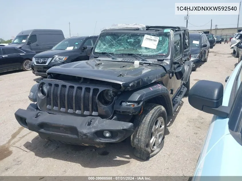 1C4HJXDNXKW592540 2019 Jeep Wrangler Unlimited Sport S 4X4