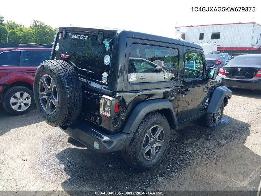 1C4GJXAG5KW679375 2019 Jeep Wrangler Sport S 4X4