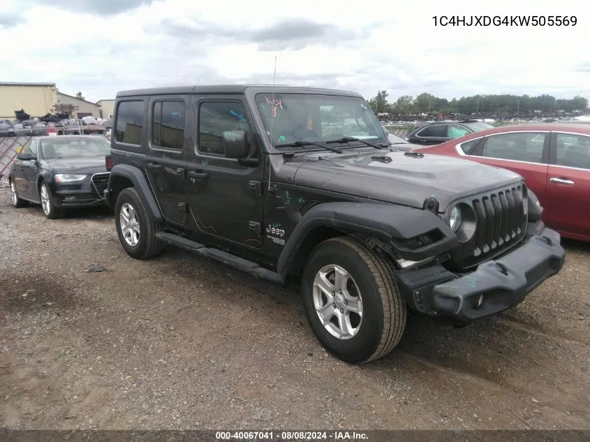 1C4HJXDG4KW505569 2019 Jeep Wrangler Unlimited Sport S 4X4