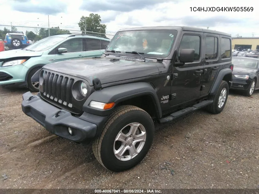 1C4HJXDG4KW505569 2019 Jeep Wrangler Unlimited Sport S 4X4