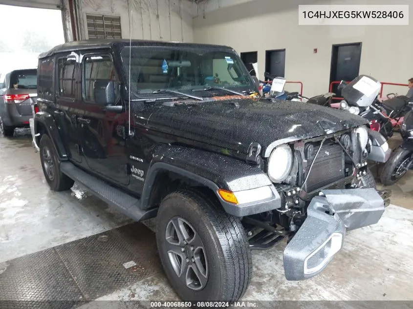 2019 Jeep Wrangler Unlimited Sahara 4X4 VIN: 1C4HJXEG5KW528406 Lot: 40068650