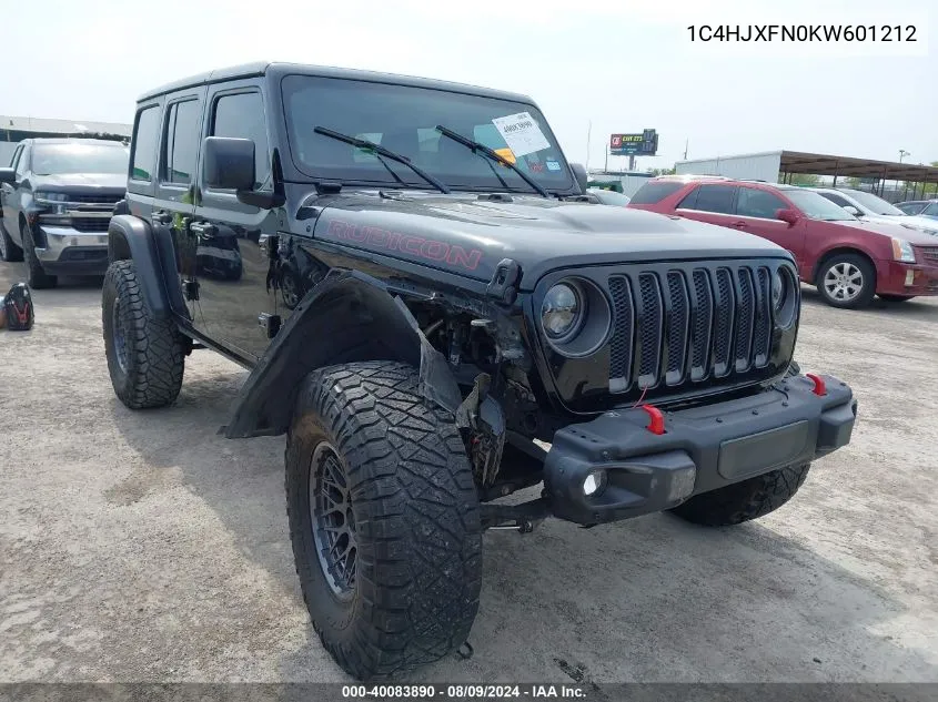 1C4HJXFN0KW601212 2019 Jeep Wrangler Unlimited Rubicon