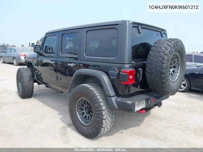 1C4HJXFN0KW601212 2019 Jeep Wrangler Unlimited Rubicon