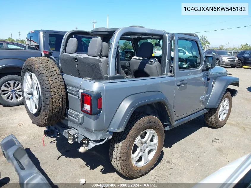 2019 Jeep Wrangler Sport S 4X4 VIN: 1C4GJXAN6KW545182 Lot: 40087488