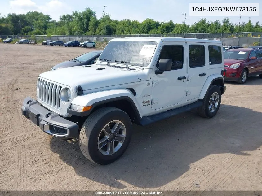 2019 Jeep Wrangler Unlimited Sahara VIN: 1C4HJXEG7KW673155 Lot: 40091737