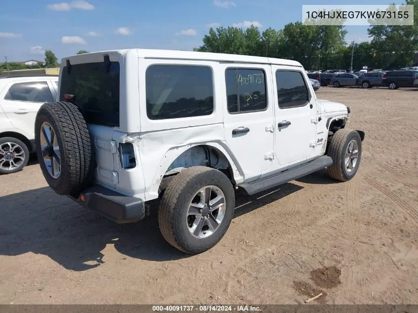 2019 Jeep Wrangler Unlimited Sahara VIN: 1C4HJXEG7KW673155 Lot: 40091737