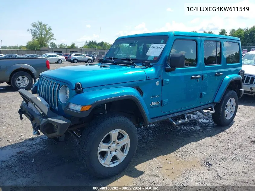 1C4HJXEG4KW611549 2019 Jeep Wrangler Unlimited Sahara