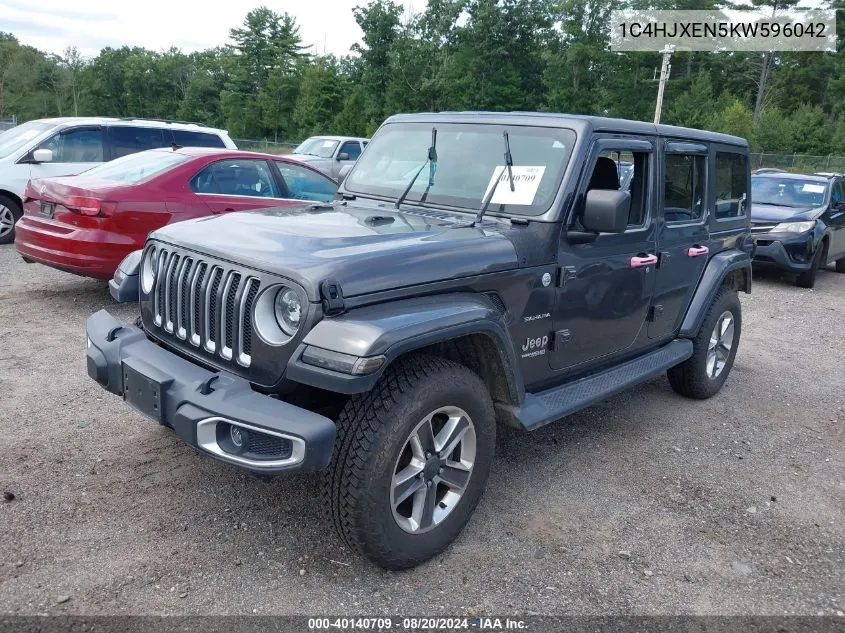 2019 Jeep Wrangler Unlimited Sahara 4X4 VIN: 1C4HJXEN5KW596042 Lot: 40140709