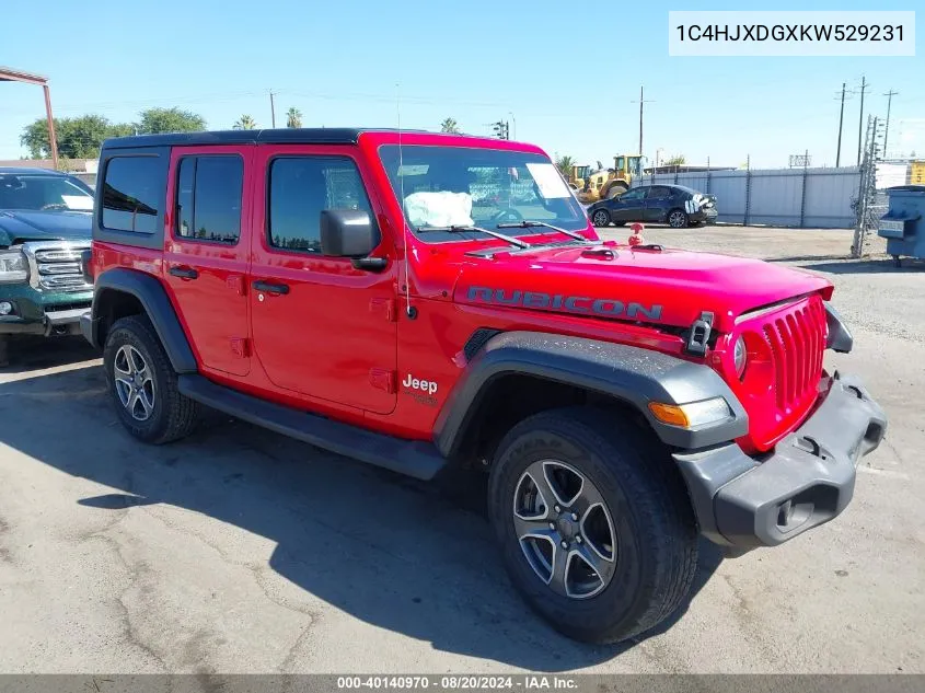 2019 Jeep Wrangler Unlimited Sport VIN: 1C4HJXDGXKW529231 Lot: 40140970