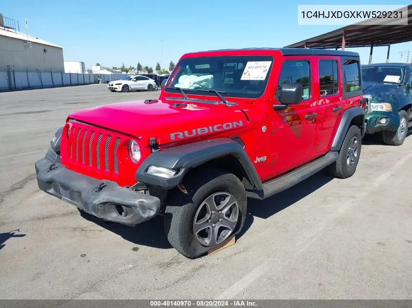 2019 Jeep Wrangler Unlimited Sport VIN: 1C4HJXDGXKW529231 Lot: 40140970