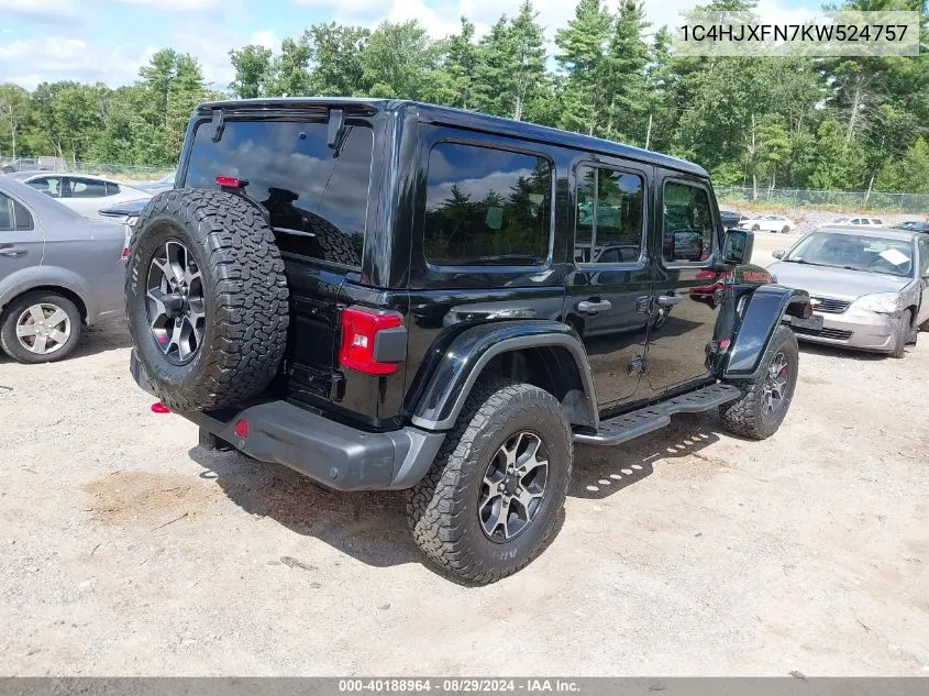 1C4HJXFN7KW524757 2019 Jeep Wrangler Unlimited Rubicon 4X4