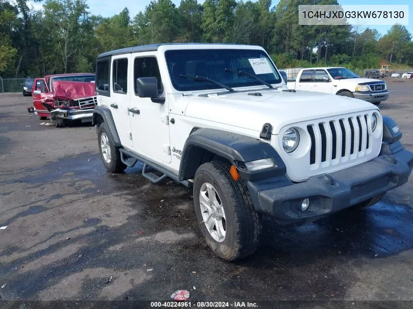 1C4HJXDG3KW678130 2019 Jeep Wrangler Unlimited Sport S 4X4