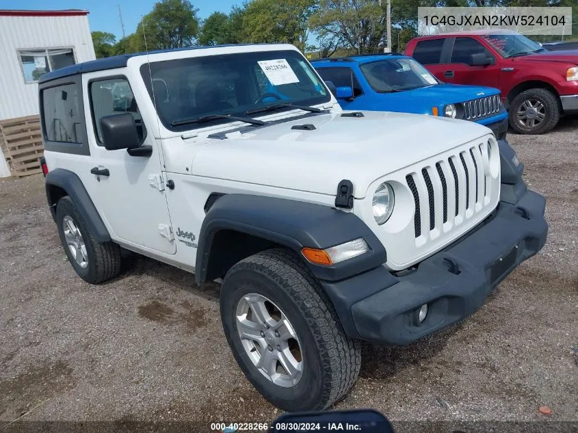 1C4GJXAN2KW524104 2019 Jeep Wrangler Sport S 4X4