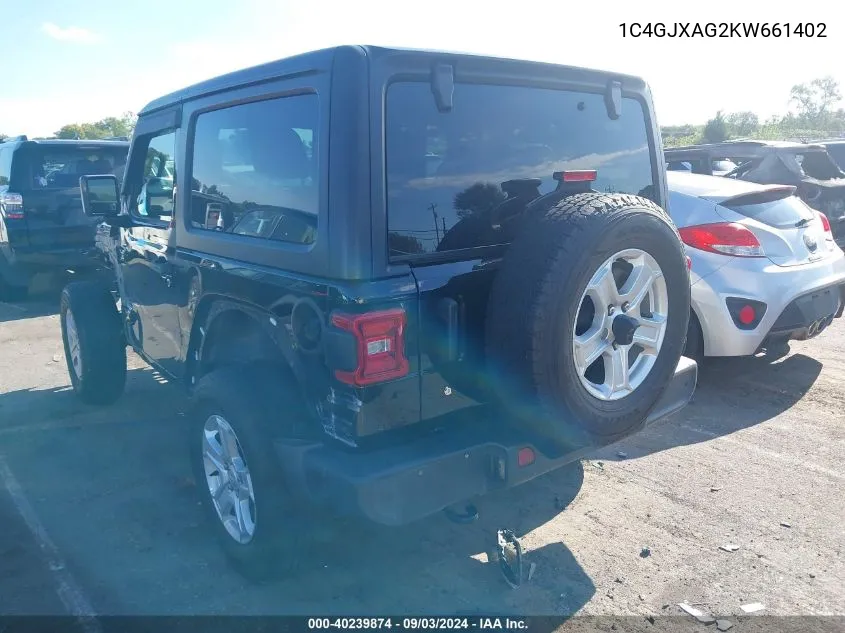 2019 Jeep Wrangler Sport S 4X4 VIN: 1C4GJXAG2KW661402 Lot: 40239874