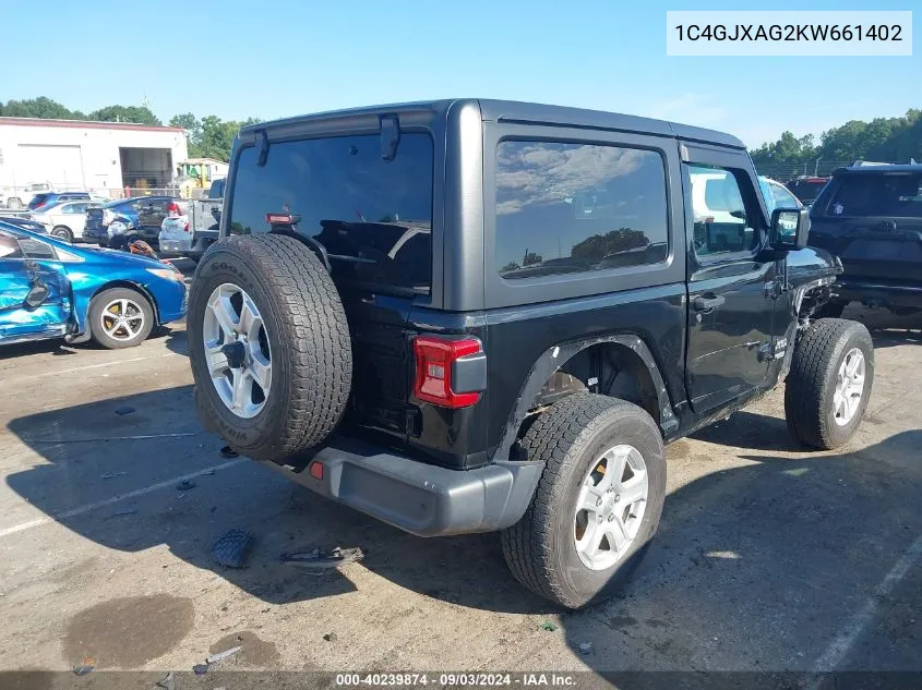 1C4GJXAG2KW661402 2019 Jeep Wrangler Sport S 4X4