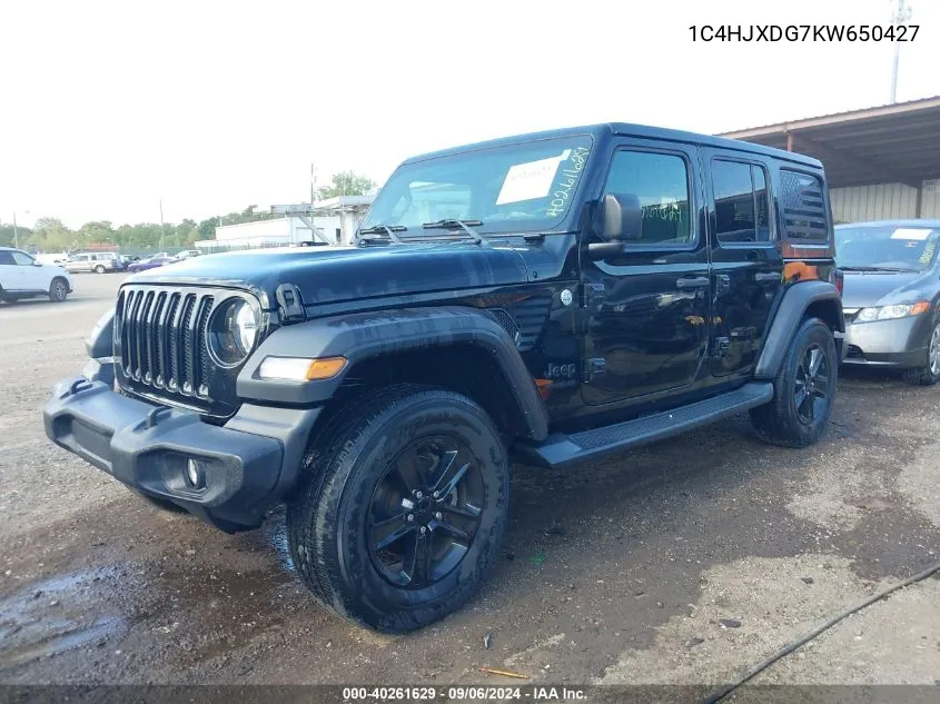 2019 Jeep Wrangler Unlimited Sport Altitude 4X4 VIN: 1C4HJXDG7KW650427 Lot: 40261629