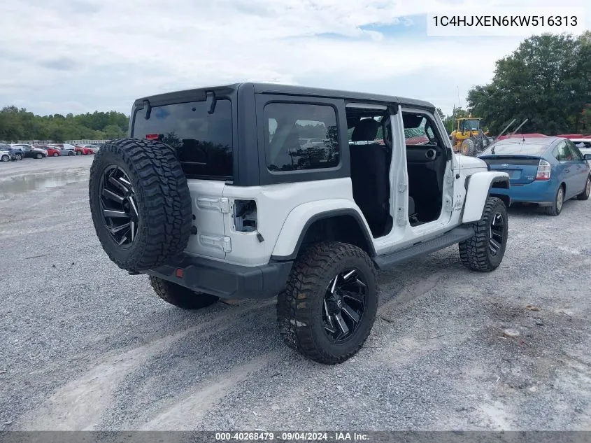 2019 Jeep Wrangler Unlimited Sahara 4X4 VIN: 1C4HJXEN6KW516313 Lot: 40268479