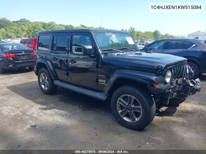 2019 Jeep Wrangler Unlimited Sahara 4X4 VIN: 1C4HJXEN1KW515084 Lot: 40275578