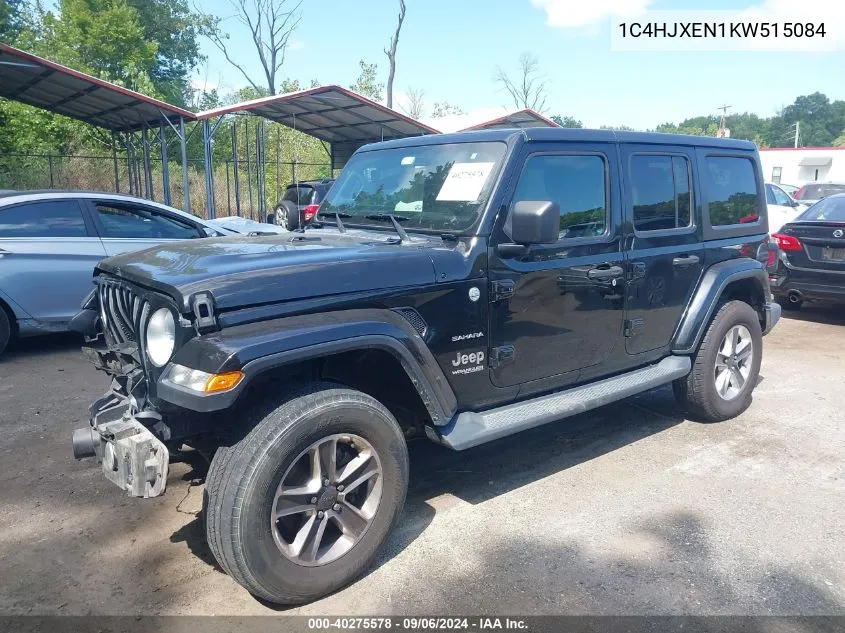 2019 Jeep Wrangler Unlimited Sahara 4X4 VIN: 1C4HJXEN1KW515084 Lot: 40275578