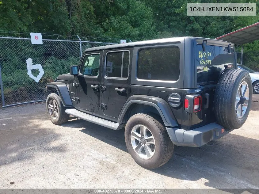 2019 Jeep Wrangler Unlimited Sahara 4X4 VIN: 1C4HJXEN1KW515084 Lot: 40275578