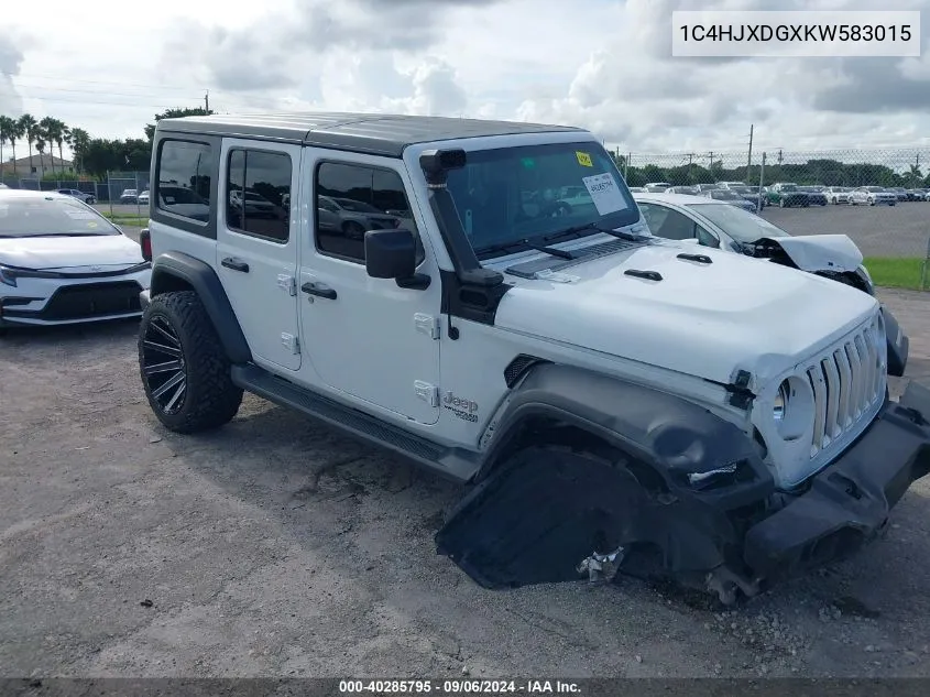 2019 Jeep Wrangler Unlimited Sport VIN: 1C4HJXDGXKW583015 Lot: 40285795