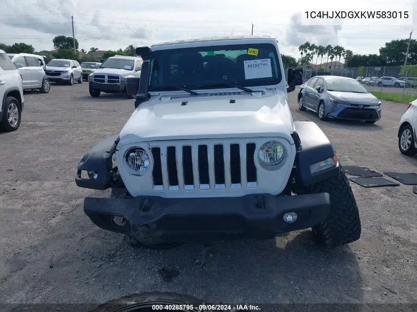 2019 Jeep Wrangler Unlimited Sport VIN: 1C4HJXDGXKW583015 Lot: 40285795