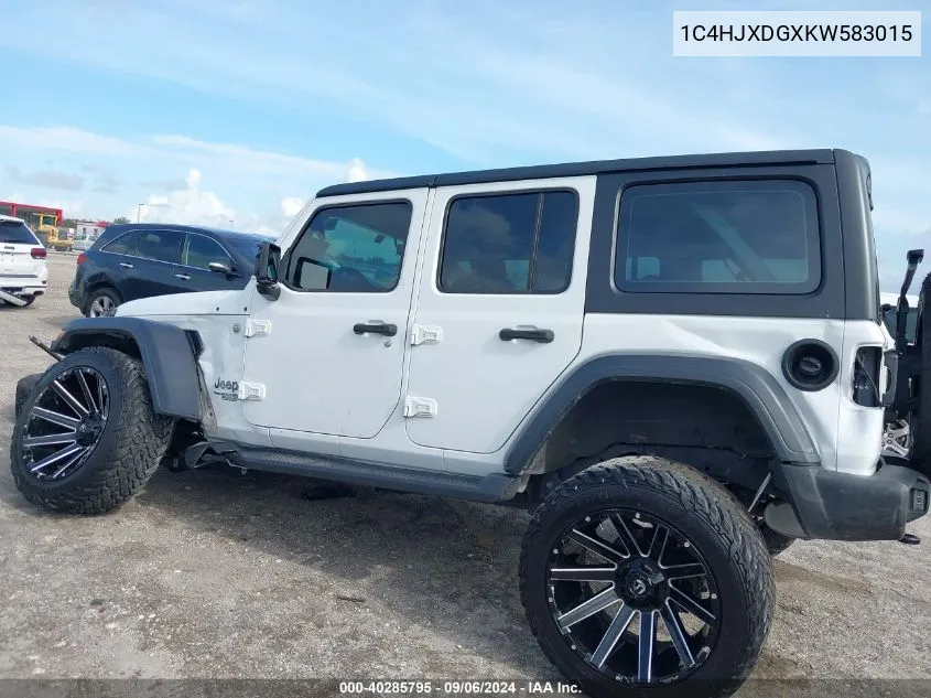 2019 Jeep Wrangler Unlimited Sport VIN: 1C4HJXDGXKW583015 Lot: 40285795