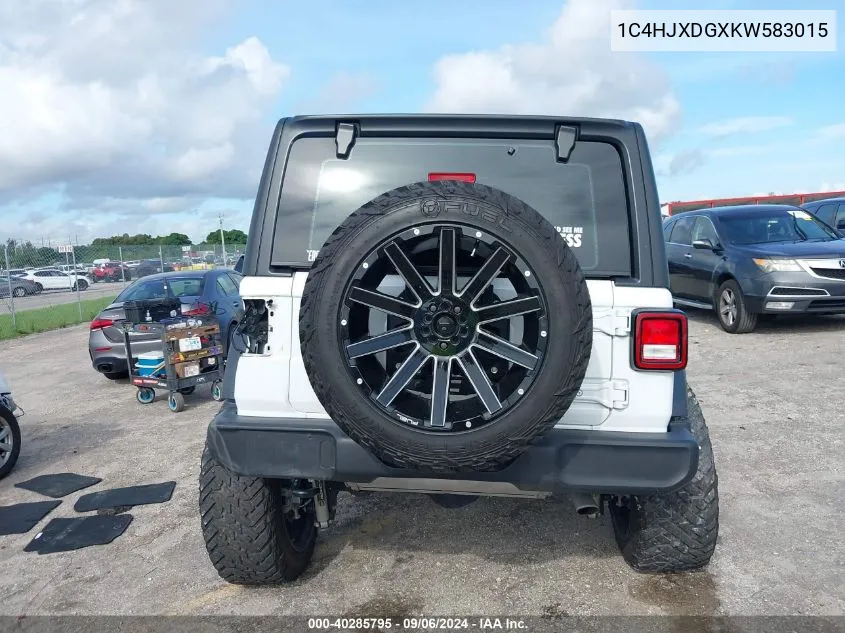 2019 Jeep Wrangler Unlimited Sport VIN: 1C4HJXDGXKW583015 Lot: 40285795