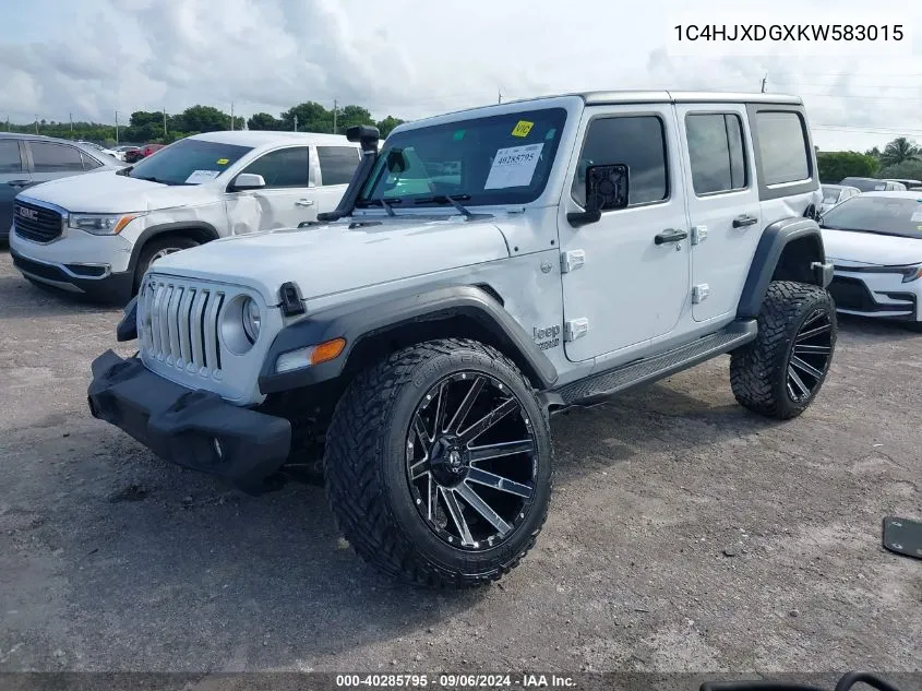 2019 Jeep Wrangler Unlimited Sport VIN: 1C4HJXDGXKW583015 Lot: 40285795