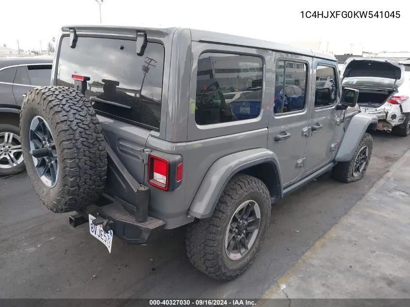 2019 Jeep Wrangler Unlimited Rubicon VIN: 1C4HJXFG0KW541045 Lot: 40327030