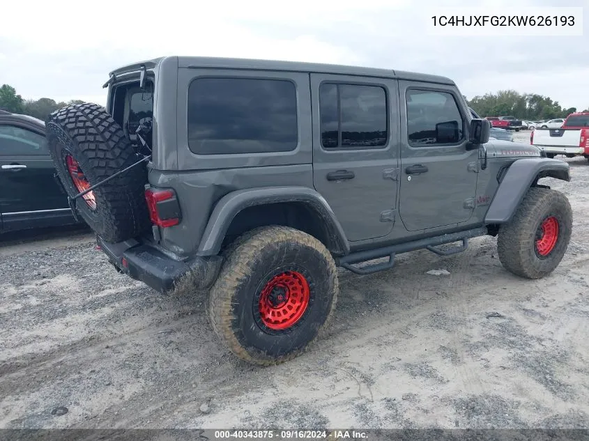 1C4HJXFG2KW626193 2019 Jeep Wrangler Unlimited Rubicon 4X4