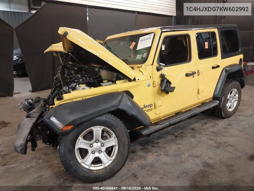 1C4HJXDG7KW602992 2019 Jeep Wrangler Unlimited Sport S 4X4