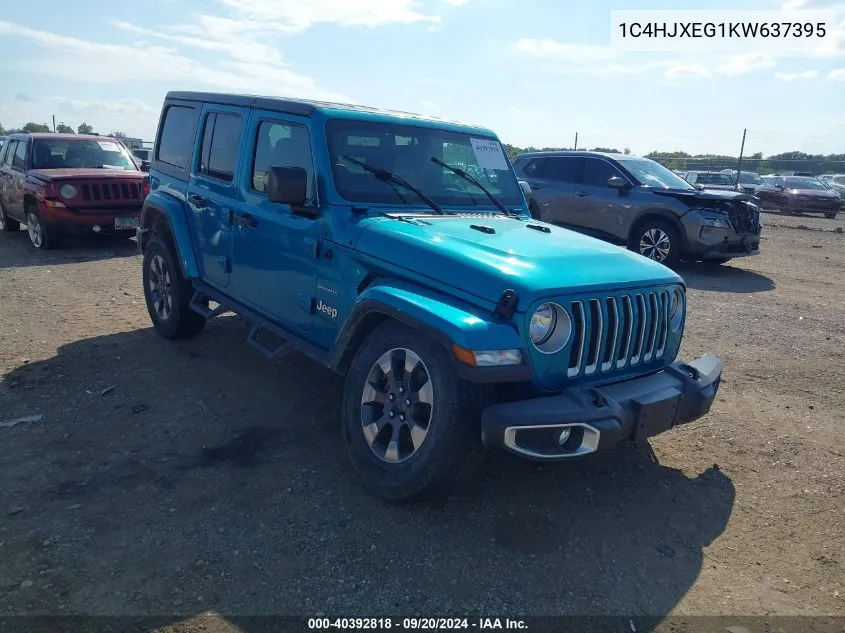 2019 Jeep Wrangler Unlimited Sahara 4X4 VIN: 1C4HJXEG1KW637395 Lot: 40392818