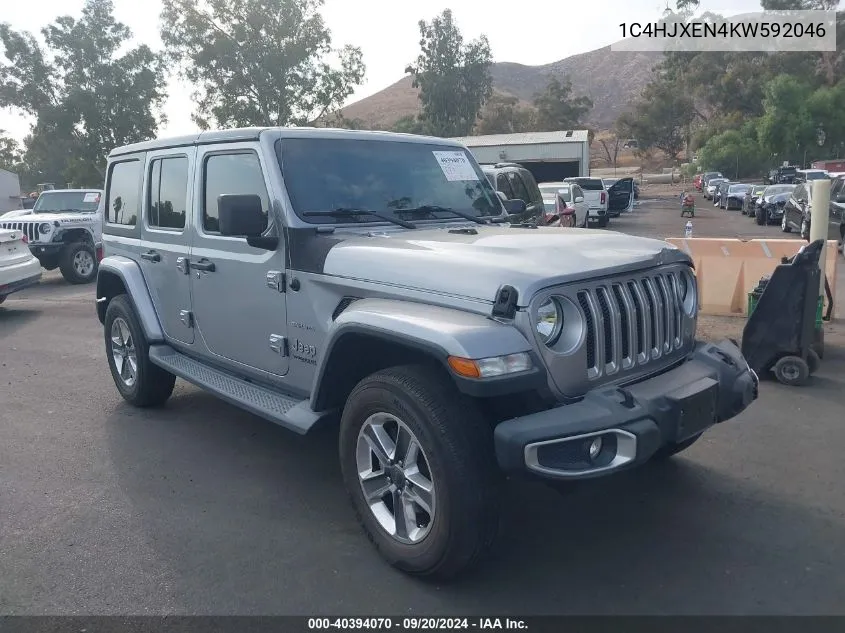 2019 Jeep Wrangler Unlimited Sahara 4X4 VIN: 1C4HJXEN4KW592046 Lot: 40394070