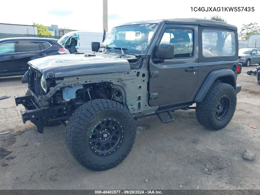 1C4GJXAG1KW557435 2019 Jeep Wrangler Sport 4X4