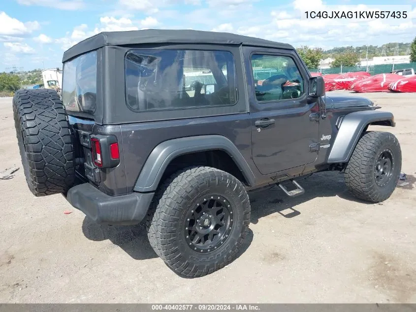 2019 Jeep Wrangler Sport 4X4 VIN: 1C4GJXAG1KW557435 Lot: 40402577