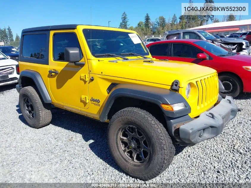 1C4GJXAG8KW552300 2019 Jeep Wrangler Sport S 4X4