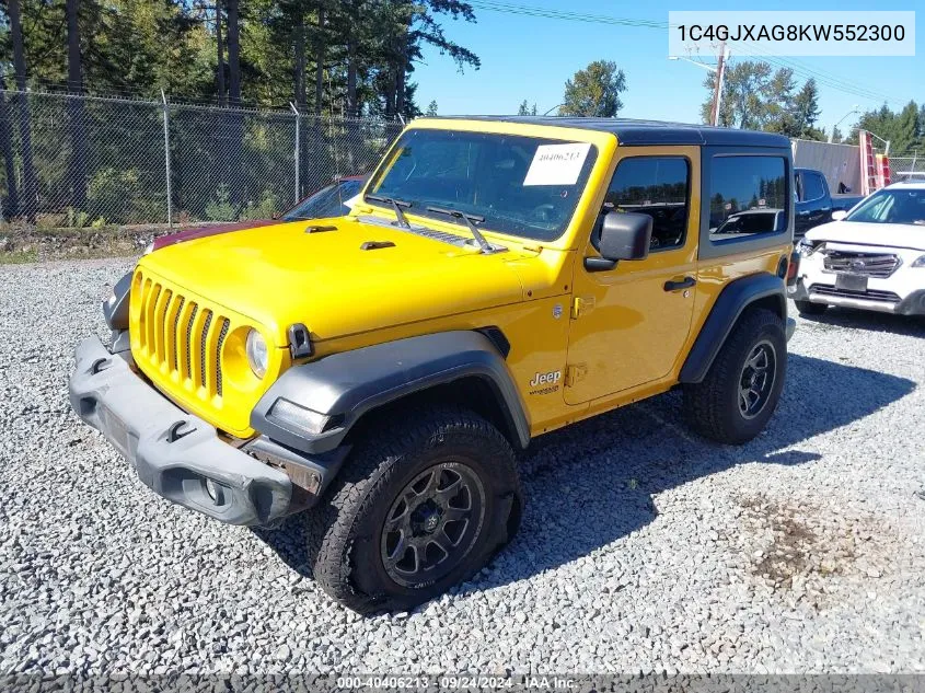 1C4GJXAG8KW552300 2019 Jeep Wrangler Sport S 4X4