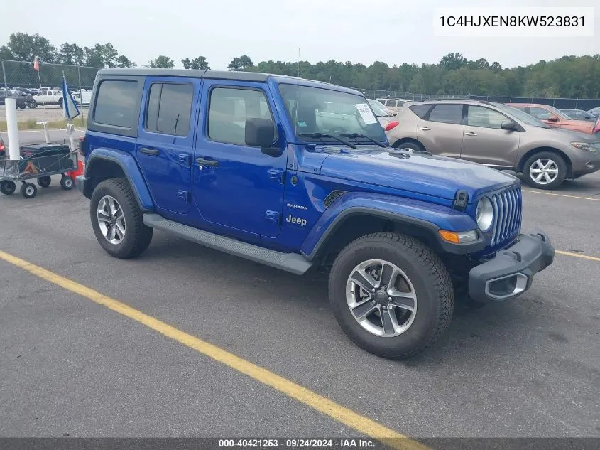 1C4HJXEN8KW523831 2019 Jeep Wrangler Unlimited Sahara 4X4