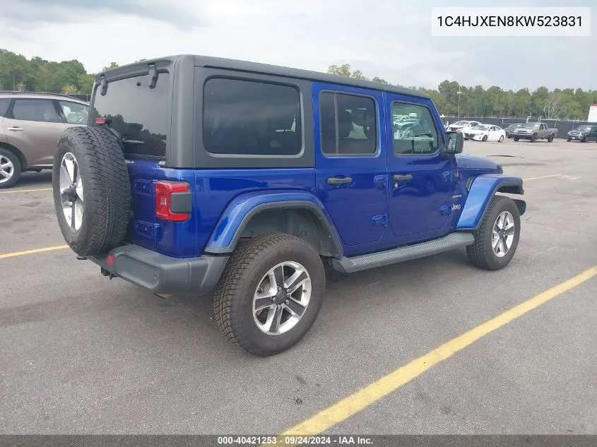 1C4HJXEN8KW523831 2019 Jeep Wrangler Unlimited Sahara 4X4