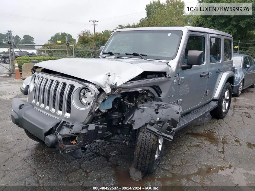 2019 Jeep Wrangler Unlimited Sahara 4X4 VIN: 1C4HJXEN7KW599976 Lot: 40422537