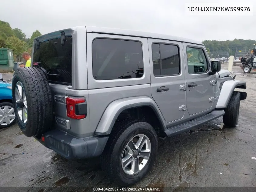 2019 Jeep Wrangler Unlimited Sahara 4X4 VIN: 1C4HJXEN7KW599976 Lot: 40422537