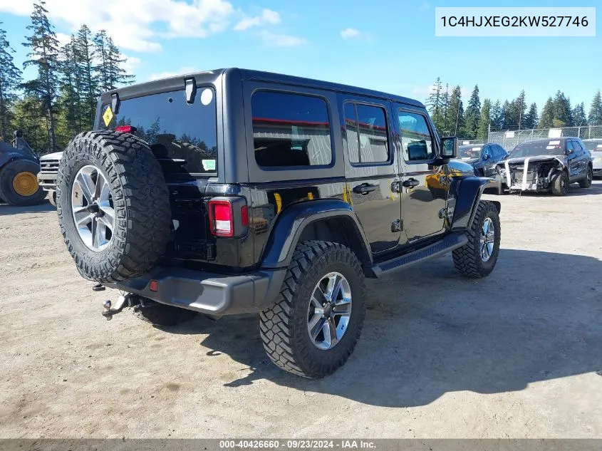 2019 Jeep Wrangler Unlimited Sahara 4X4 VIN: 1C4HJXEG2KW527746 Lot: 40426660