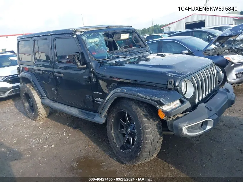 2019 Jeep Wrangler Unlimited Sahara 4X4 VIN: 1C4HJXEN6KW595840 Lot: 40427455