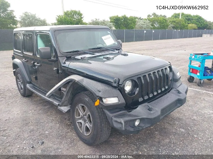 1C4HJXDG9KW662952 2019 Jeep Wrangler Unlimited Sport S 4X4