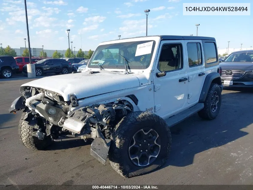 1C4HJXDG4KW528494 2019 Jeep Wrangler Unlimited Sport S 4X4